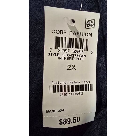 Charter Club Womens Intrepid Blue Surplice Dress 2X Polyester Blend Draped Waist - Picture 7 of 9